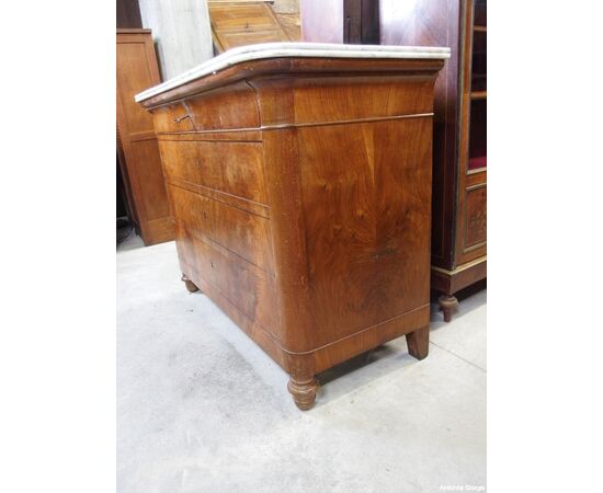 CASSETTONE IN RADICA DI NOCE STILE CARLO X EPOCA 800 cm L119xP55xh97