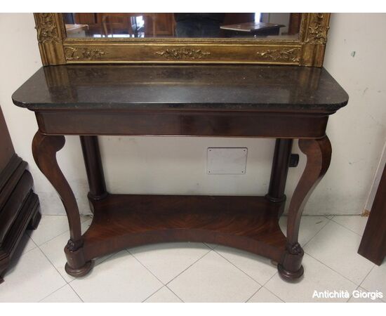CONSOLE IN PIUMA DI MOGANO STILE CARLO X EPOCA 800 cm l119xP50xH96