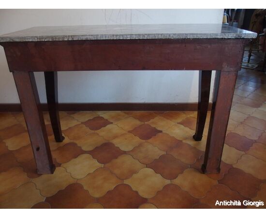 CONSOLE -TAVOLINO STILE IMPERO IN PIUMA DI MOGANO EPOCA 800 cm L116xP47xH79