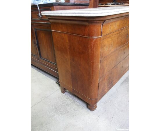 CASSETTONE IN RADICA DI NOCE STILE CARLO X EPOCA 800 cm L119xP55xh97