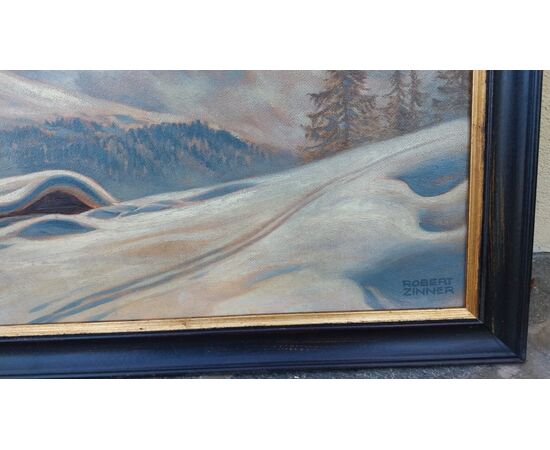 Winter view of Sassolungo, Dolomites