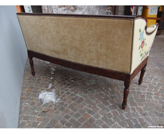 DIVANO IN NOCE STILE LUIGI XVI EPOCA 800