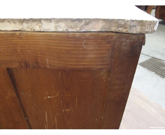 CASSETTONE LASTRONATO IN NOCE STILE IMPERO PIEMONTESE   cm L123xP63xH95