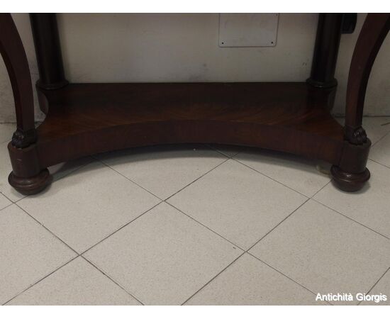 CONSOLE IN PIUMA DI MOGANO STILE CARLO X EPOCA 800 cm l119xP50xH96