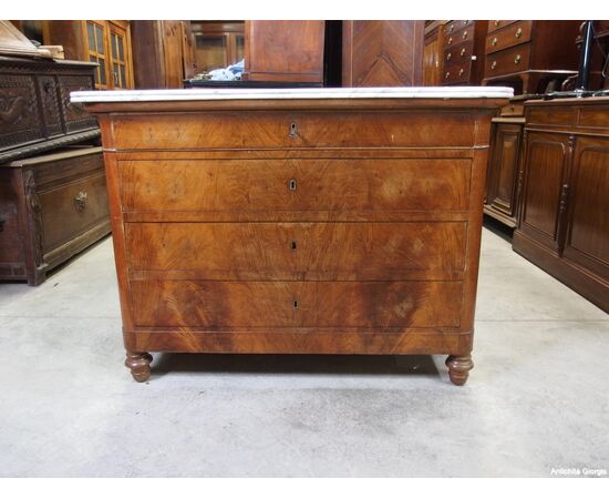 CASSETTONE IN RADICA DI NOCE STILE CARLO X EPOCA 800 cm L119xP55xh97