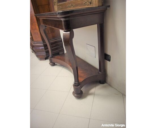 CONSOLE IN PIUMA DI MOGANO STILE CARLO X EPOCA 800 cm l119xP50xH96