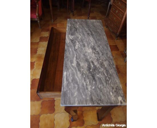 CONSOLE -TAVOLINO STILE IMPERO IN PIUMA DI MOGANO EPOCA 800 cm L116xP47xH79