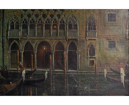 Venezia nel Canal Grande di notte – Prof. Ant. Furlanetto, 1922