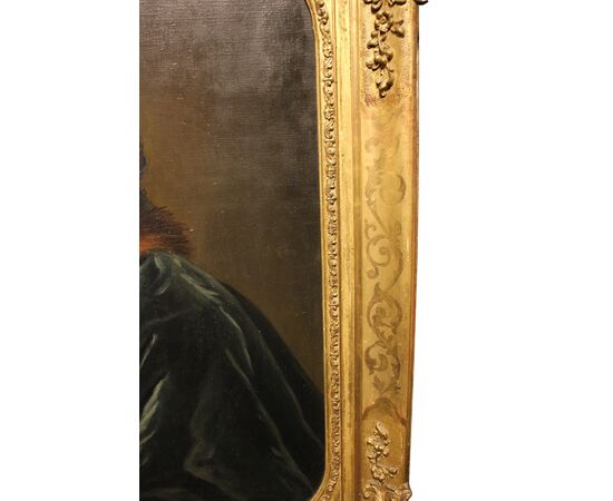 Olio su tela raffigurante un nobiluomo - XIX secolo