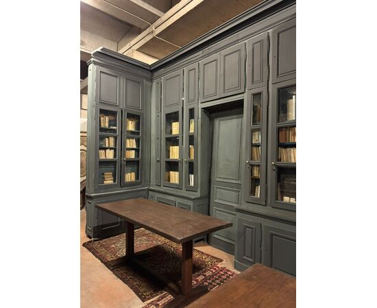 ARM258 - Mobile libreria laccato, epoca '800, misura metri lineari 4,10 x H 3,60 x P 1,60