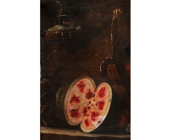 Coppia di grandi nature morte - Roma prima metà del '600 - Olio su tela