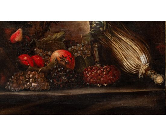 Coppia di grandi nature morte - Roma prima metà del '600 - Olio su tela