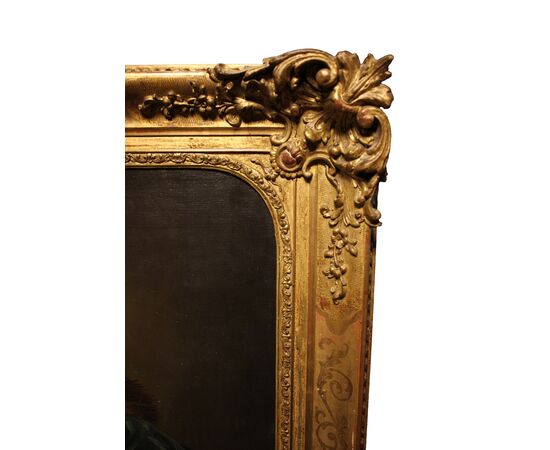 Olio su tela raffigurante un nobiluomo - XIX secolo