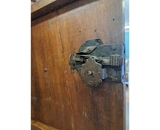 Pair of 17th-century sacristy cabinets in threaded walnut