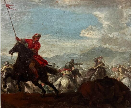 Battaglia, Jacques Courtois, dipinto ad olio su tela.
