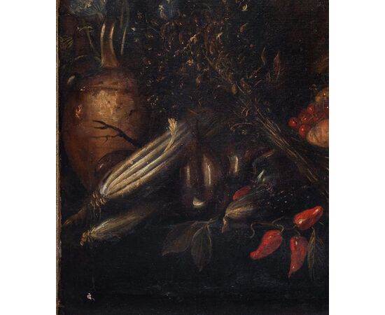 Coppia di grandi nature morte - Roma prima metà del '600 - Olio su tela