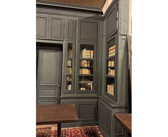 ARM258 - Mobile libreria laccato, epoca '800, misura metri lineari 4,10 x H 3,60 x P 1,60