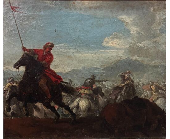 Battaglia, Jacques Courtois, dipinto ad olio su tela.