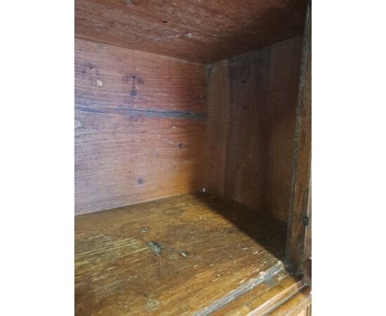 Pair of 17th-century sacristy cabinets in threaded walnut