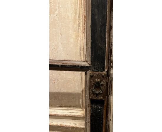 PTL720 - Lacquered glass door, double-sided, 19th century, opening cm W 90 x H 214