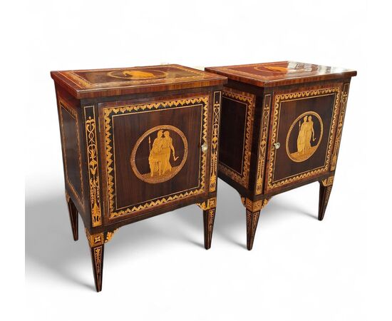 Pair of Louis XVI bedside tables
