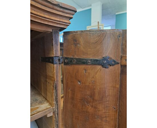 Pair of 17th-century sacristy cabinets in threaded walnut