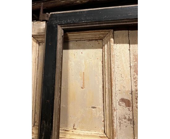 PTL720 - Lacquered glass door, double-sided, 19th century, opening cm W 90 x H 214