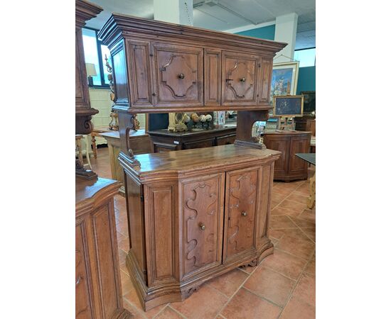 Pair of 17th-century sacristy cabinets in threaded walnut