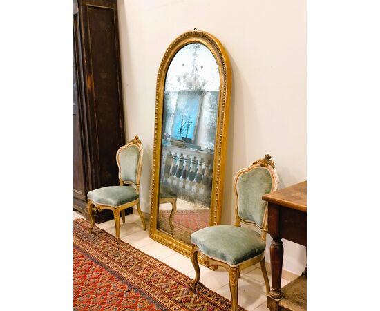 Specchiera antica del 1800 in foglia oro