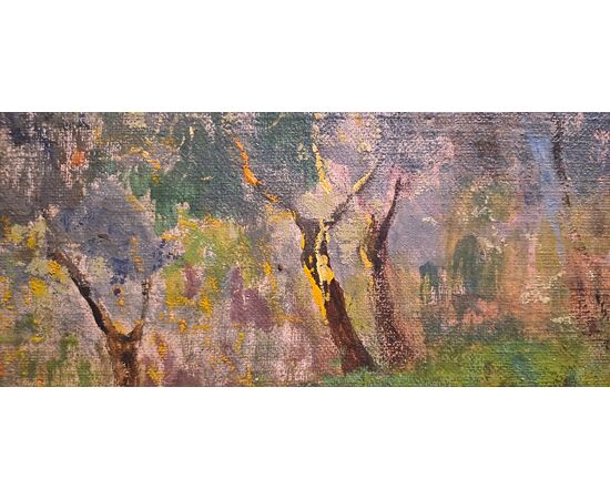 ULIVETO IN PAESAGGIO TOSCANO - ADOLFO TOMMASI ( 1851 - 1933)