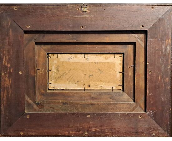 HORSES IN LANDSCAPE - OIL ON PANEL - GIOVANNI BARTOLENA (Livorno 1866 – 1942)