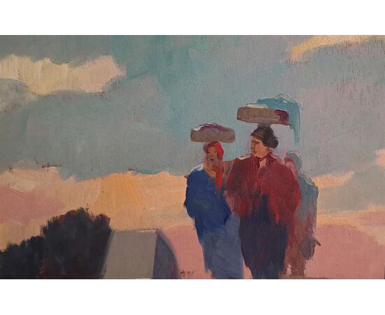 FIGURES AT SUNSET - RENATO NATALI (1883 - 1979)