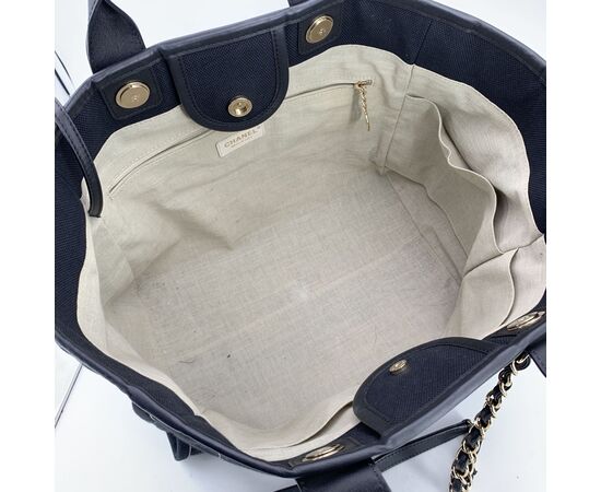 CHANEL Borsa Shopper in Cotone Col. Nero Deauville L
