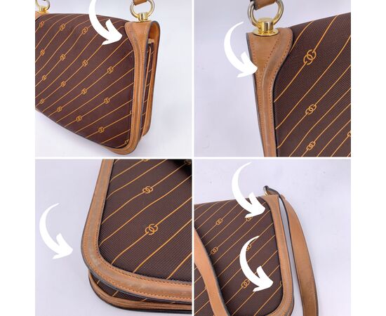 GUCCI Borsa a Tracolla Vintage in Tela Col. Marrone M