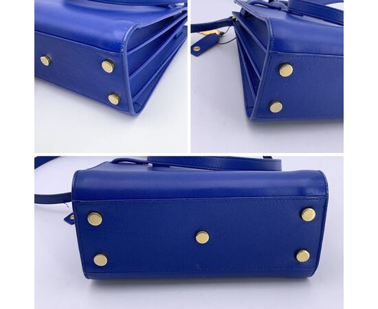 SAINT LAURENT Borsa Shopper in Pelle Col. Blu Sac de Jour M