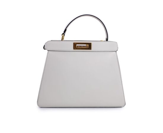 FENDI Borsa a Mano in Pelle Col. Bianco Peekaboo ISeeU M