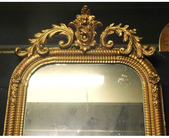 specc94 mirror with rib, vintage &#39;800, height 150 cm x 75 width.