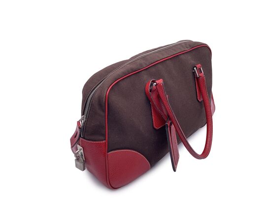 PRADA Borsa a Mano Vintage in Tela Col. Marrone Bowling M