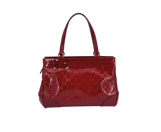 GUCCI Borsa Shopper in Pelle Lucida Col. Rosso M
