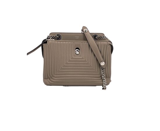 FENDI Borsa a Tracolla in Pelle Col. Grigio Dot Com M