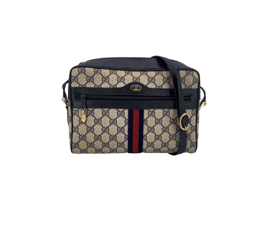 GUCCI Borsa a Tracolla Vintage in Tela Col. Blu Ophidia S