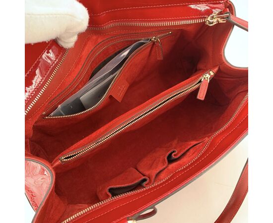GUCCI Borsa Shopper in Pelle Lucida Col. Rosso M