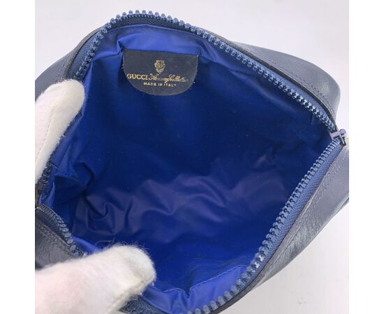 GUCCI Pochette Vintage in Tela Col. Blu Ophidia M