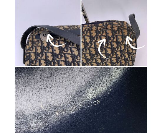 DIOR Borsa a Tracolla Vintage in Tela Col. Blu Diorissimo M