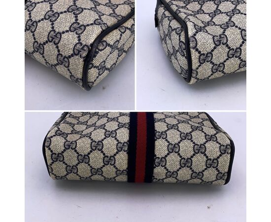GUCCI Pochette Vintage in Tela Col. Blu Ophidia M