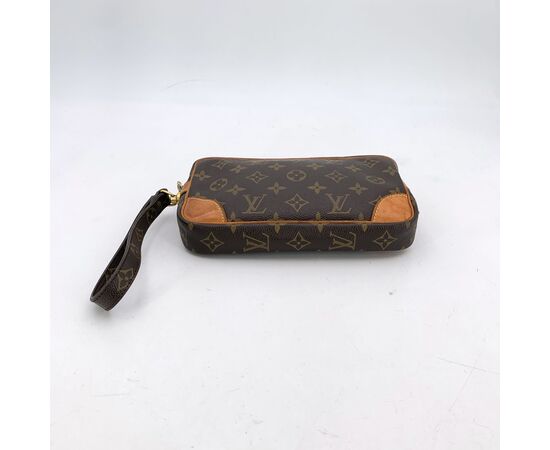 LOUIS VUITTON Pochette Vintage in Tela Col. Marrone Marly Dragonne S