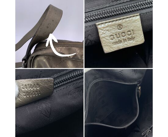 GUCCI Borsa a Tracolla in Tela Col. Argento M