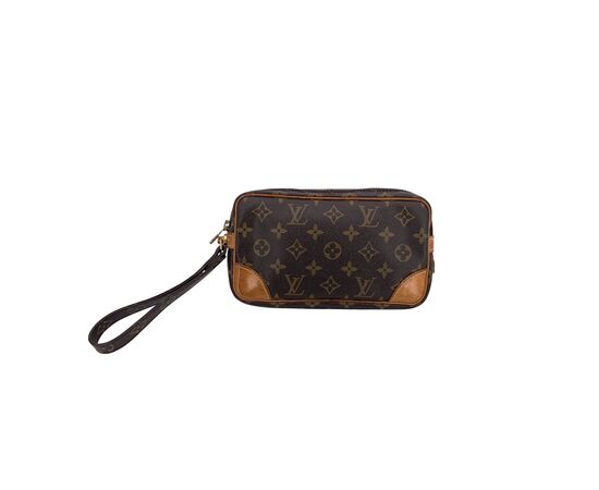 LOUIS VUITTON Pochette Vintage in Tela Col. Marrone Marly Dragonne S