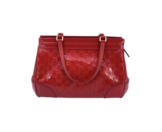 GUCCI Borsa Shopper in Pelle Lucida Col. Rosso M