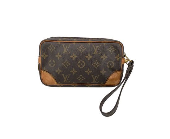 LOUIS VUITTON Pochette Vintage in Tela Col. Marrone Marly Dragonne S